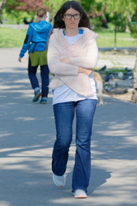 Young woman walking in the park